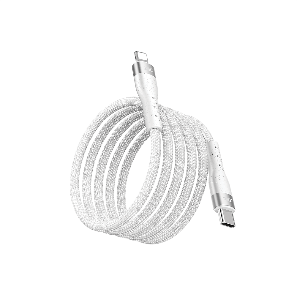 สายชาร์จเร็วแบบแม่เหล็ก ZTEC รุ่น ZL331 USB-C to Lightning  60W ยาว 1 เมตร สีขาว (รองรับเทคโนโลยี PD)